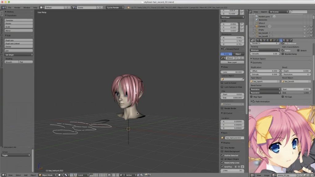 つまり髪型が大事 Blenderで作るアニメ系ヘアースタイルのチュートリアル Cg Geeks