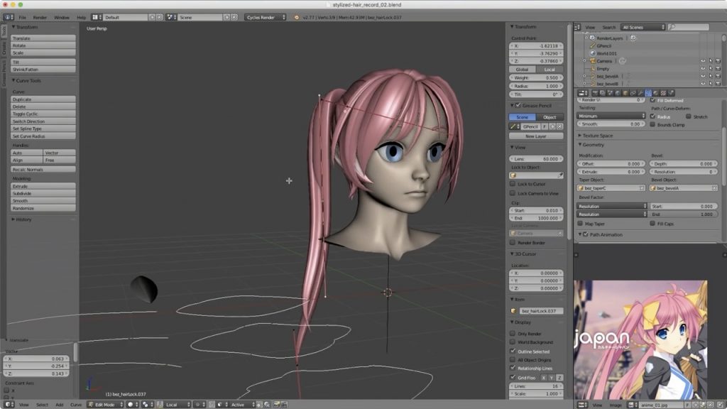 つまり髪型が大事 Blenderで作るアニメ系ヘアースタイルのチュートリアル Cg Geeks