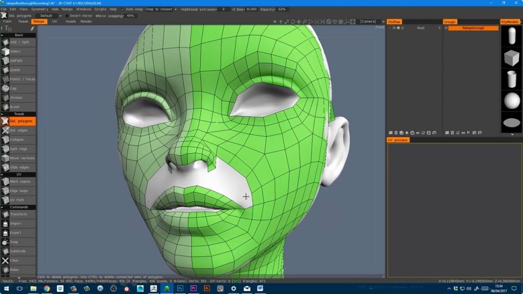 やっぱりお顔が命 Zbrushと3d Coatを使った 頭部 のリトポロジー チュートリアル Cg Geeks