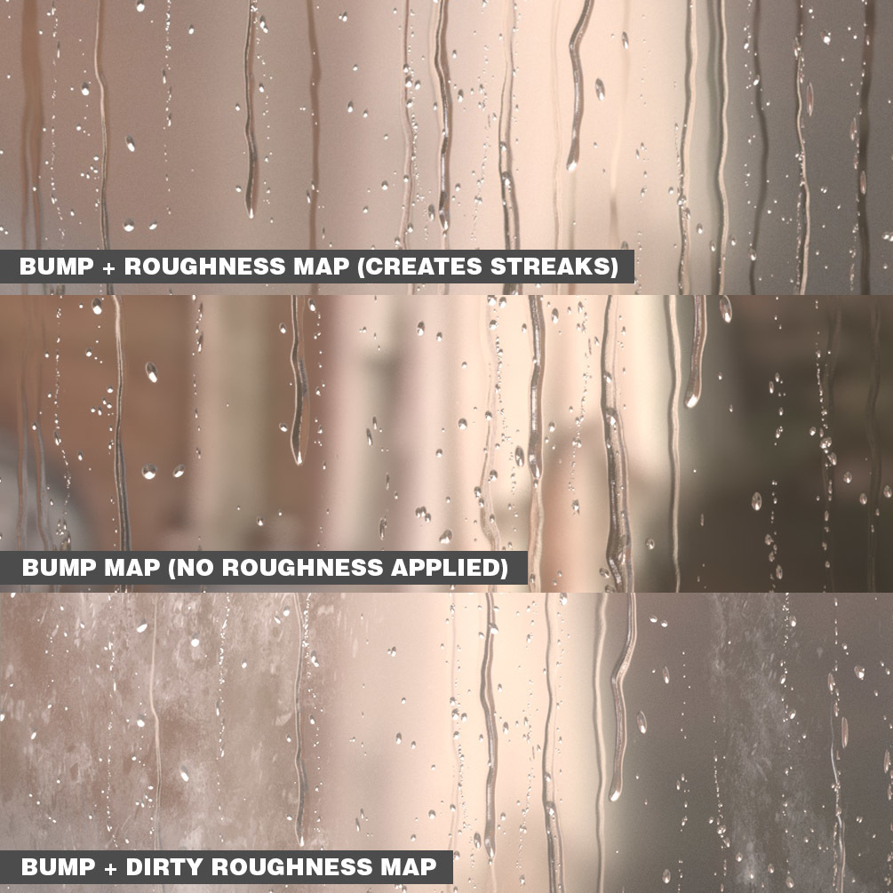 滴る水滴を再現したマテリアル「Realistic Animated Rain Material」が 